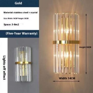 Applique Murale Cylindrique en Verre Cristal