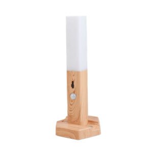 Lampe de chevet cylindrique en bois clair Scandinave