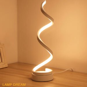 1286645078671.jpg Lampe de table Spirale en aluminium blanc