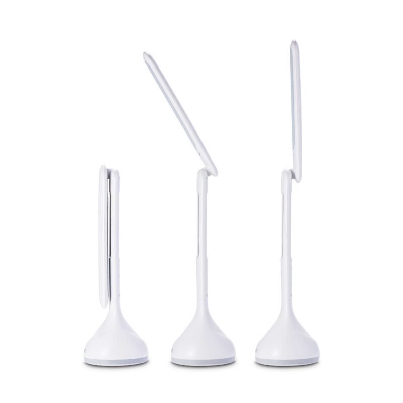 Lampe de Bureau LED Élancée Moderne en Plastique Blanc