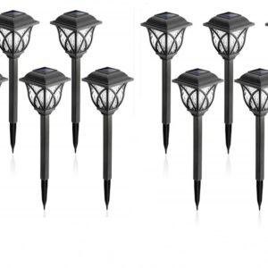 Lampadaire Solaire Éclat Noir en Verre Texturé