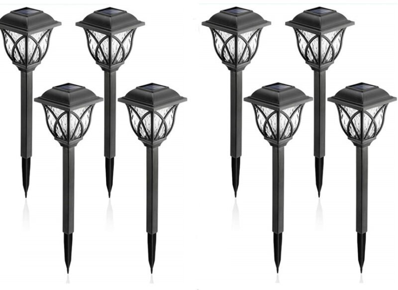 Lampadaire Solaire Éclat Noir en Verre Texturé