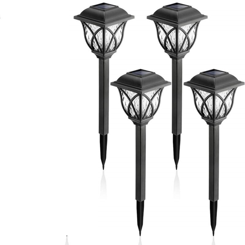 Lampadaire Solaire Éclat Noir en Verre Texturé