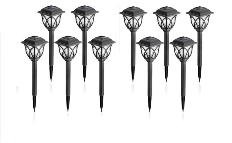 Lampadaire Solaire Éclat Noir en Verre Texturé