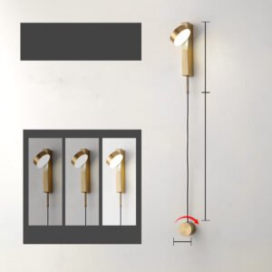 Applique Murale Minimaliste Rotative