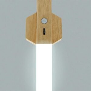Lampe de chevet cylindrique en bois clair Scandinave