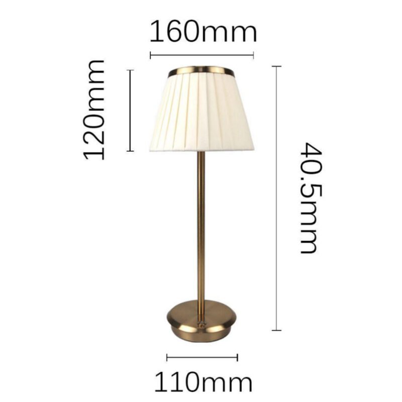 Lampe de Table Laiton Doré avec Abat-Jour Tissu Beige