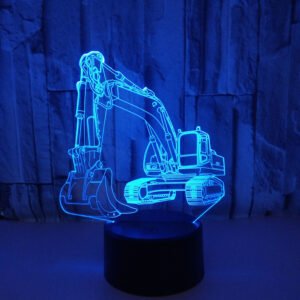 Lampe 3D Excavatrice à Acrylique Gravé