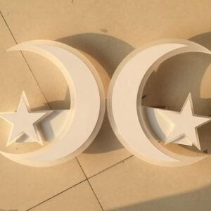 Lampe Murale LED Forme Lune et Étoile en Résine