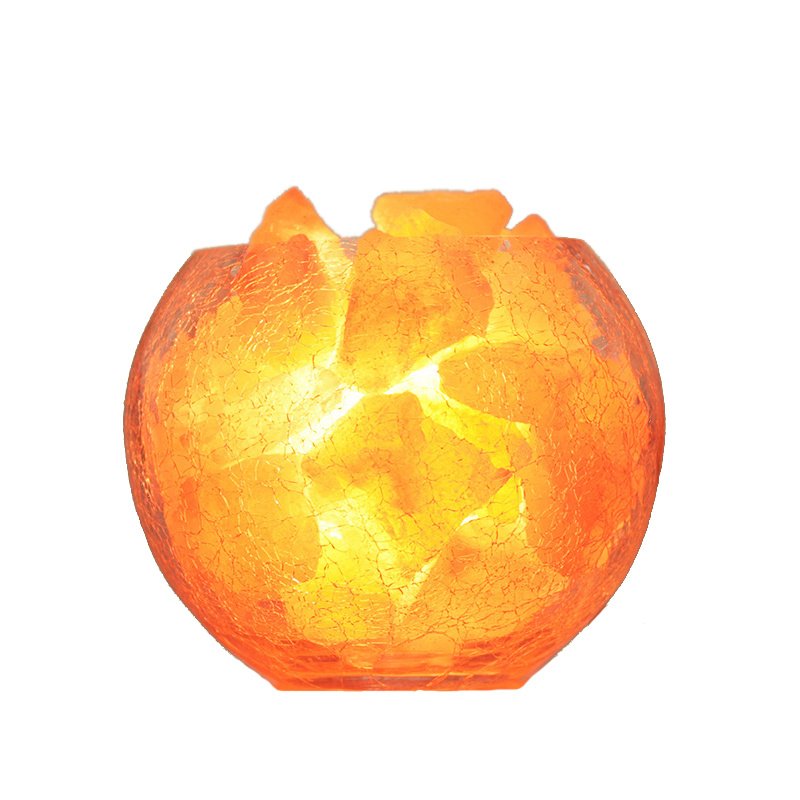 Lampe de chevet en verre craquelé au sel cristallisé