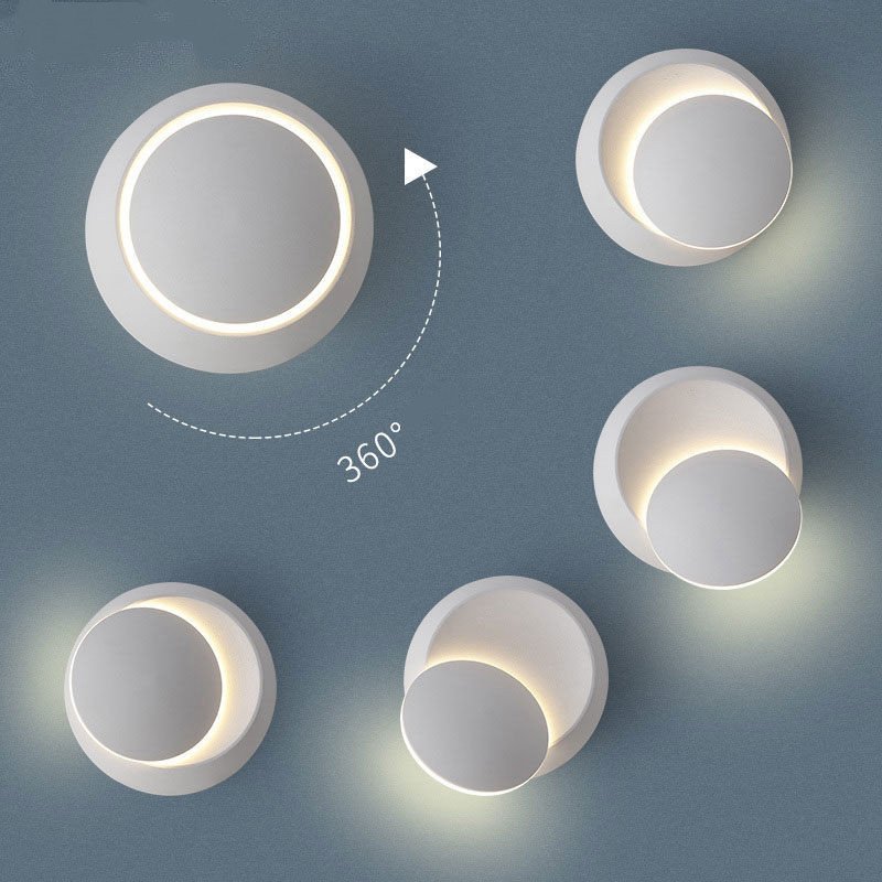 Applique Murale Moon en Métal Circulaire Blanc Minimaliste