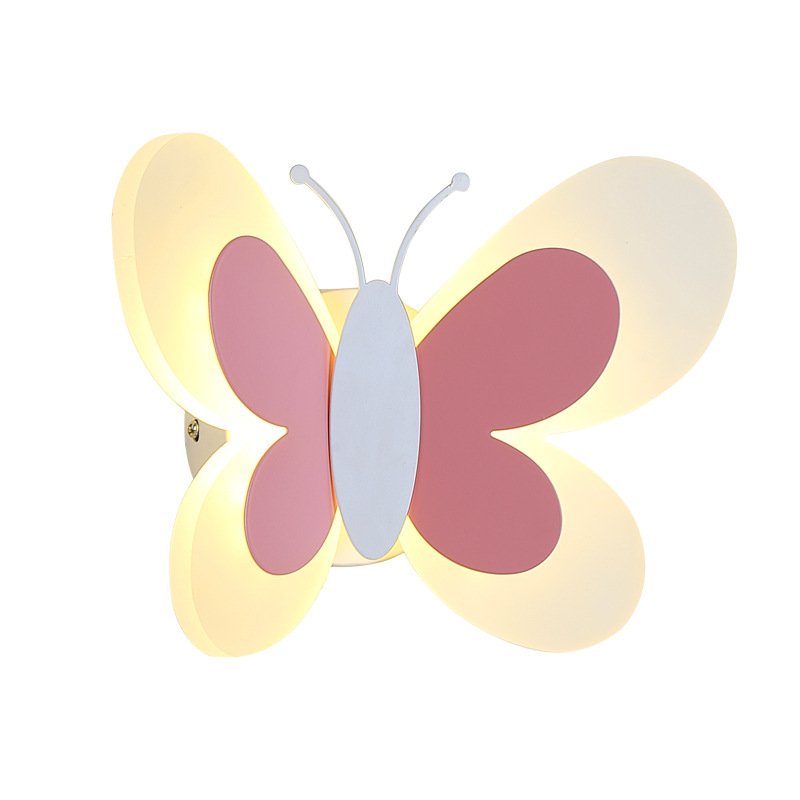 Applique Murale Papillon Aux Ailes Jaunes et Corp Rosé