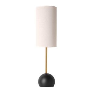 Lampe de Table Minimaliste Laiton et Tissu
