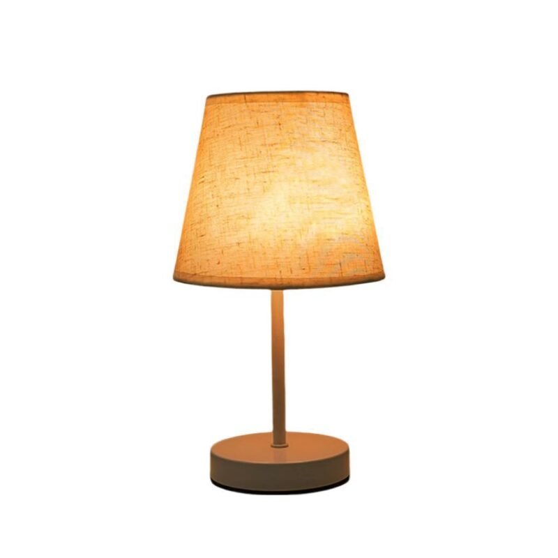 Lampe de Chevet en Bois et Tissu Minimaliste