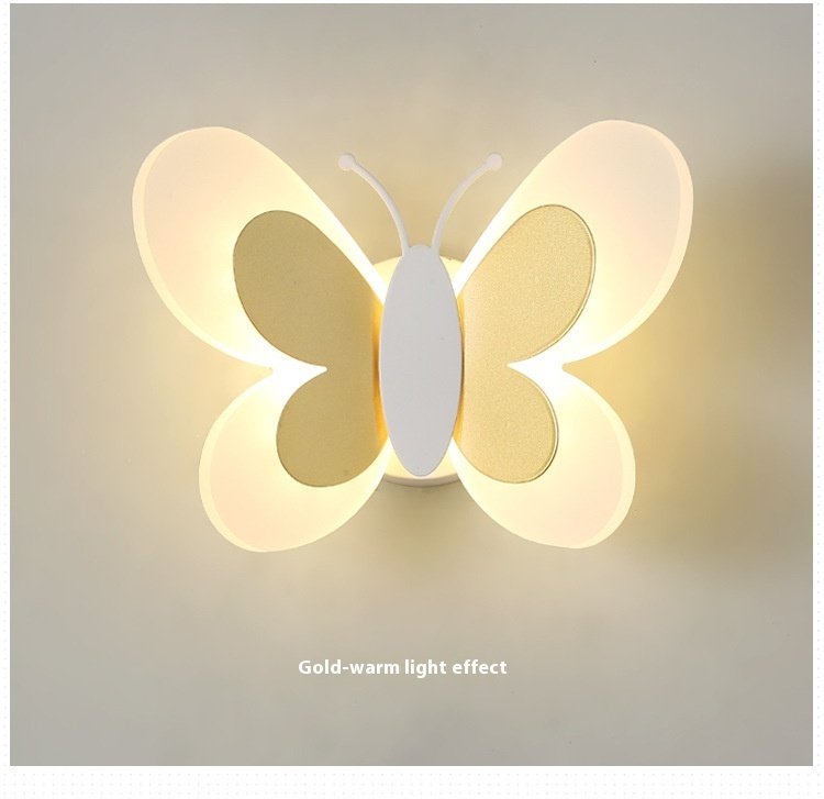 Applique Murale Papillon Aux Ailes Jaunes et Corp Rosé