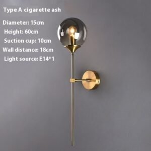 Applique Murale Sphérique en Laiton Épurée