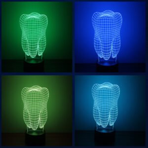 4004053266961.jpg Lampe Illusion 3D en Dent Acrylique Émeraude