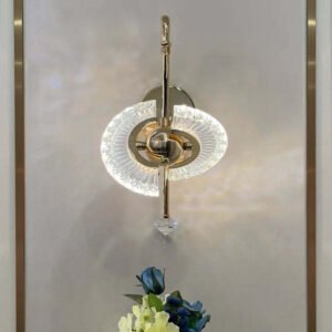 Applique Murale Élégante en Laiton et Verre