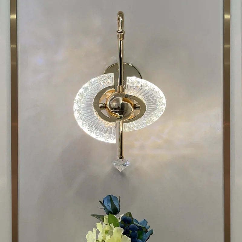 Applique Murale Élégante en Laiton et Verre