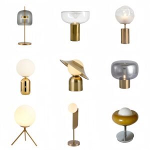 Lampe de Table Chic en Métal Doré et Noir