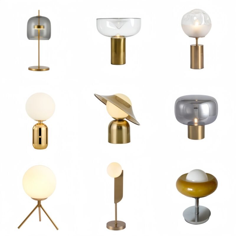 Lampe de Table Chic en Métal Doré et Noir