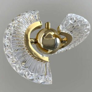 Applique Murale Élégante en Laiton et Verre