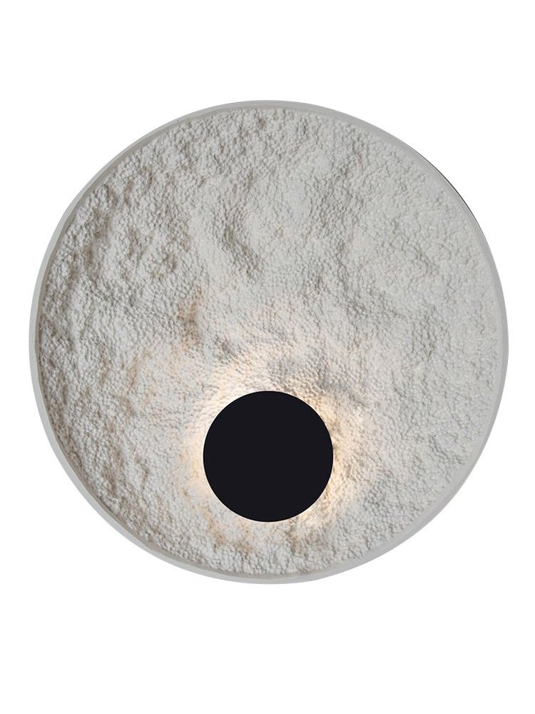 Applique Murale Design Cercle Noir en Plâtre Texturé