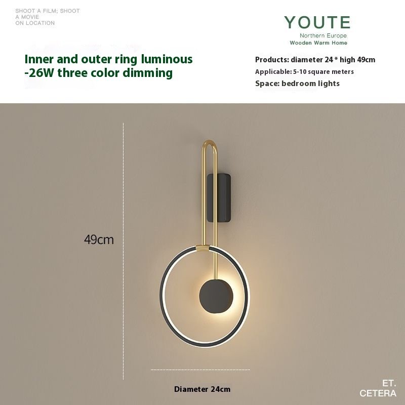 Applique Murale Minimaliste en Métal Doré