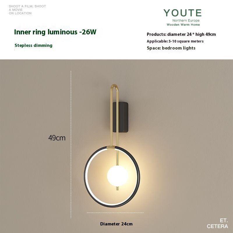 Applique Murale Minimaliste en Métal Doré