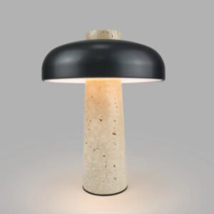 8497af76-04d2-4b6d-ae72-8190b75fd394.jpg Lampe de Table en Pierre Naturelle et Métal Noir