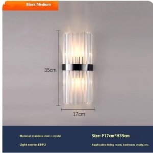 Applique Murale Cylindrique en Verre Cristal