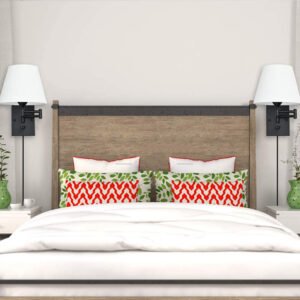 Applique Murale Épurée en Tissu et Métal Noir