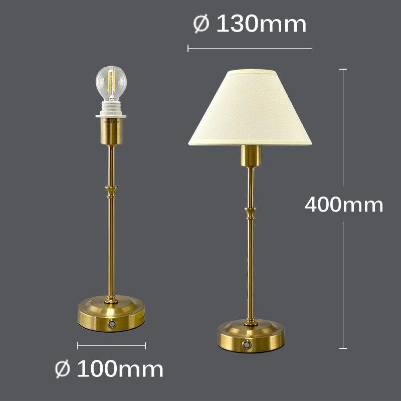 Lampe de Bureau en Laiton avec Abat-Jour Conique Élégant