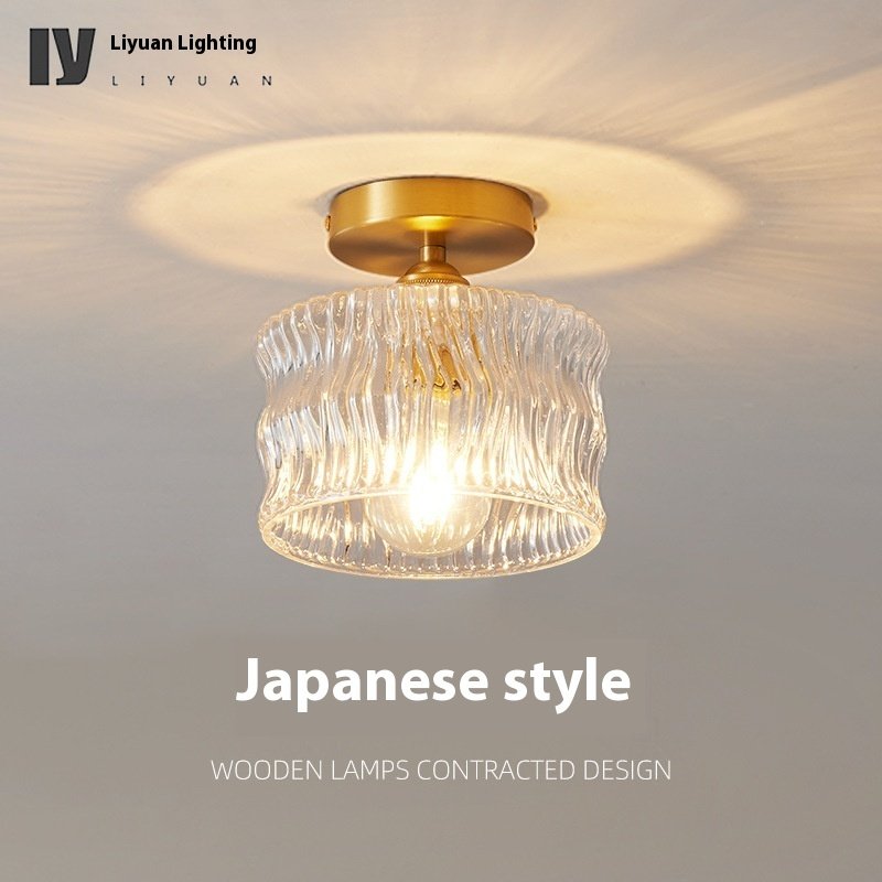 Plafonnier en Laiton et Verre