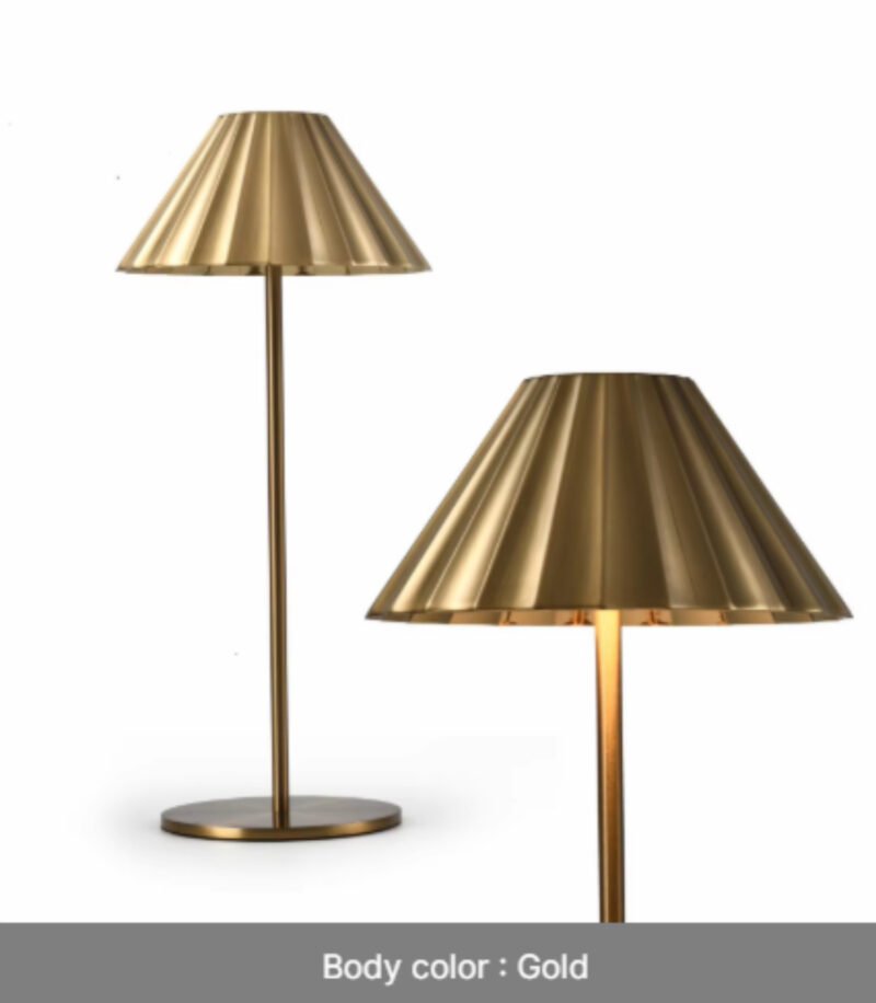 Lampe de Bureau Alliage à Abat-jour Conique Strié