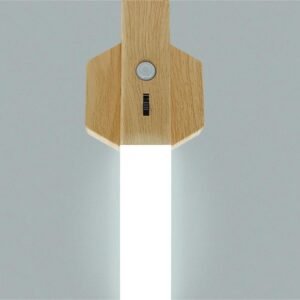 Lampe de chevet cylindrique en bois clair Scandinave