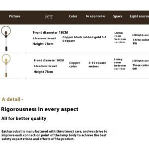 Élégante Applique Murale en Cuivre