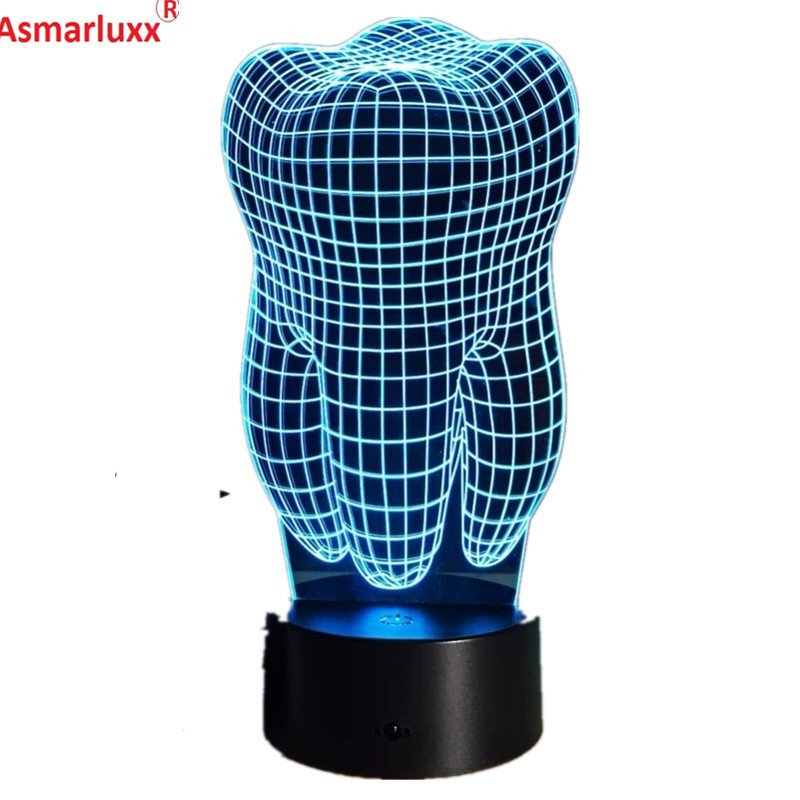 912465380591.jpg Lampe Illusion 3D en Dent Acrylique Émeraude
