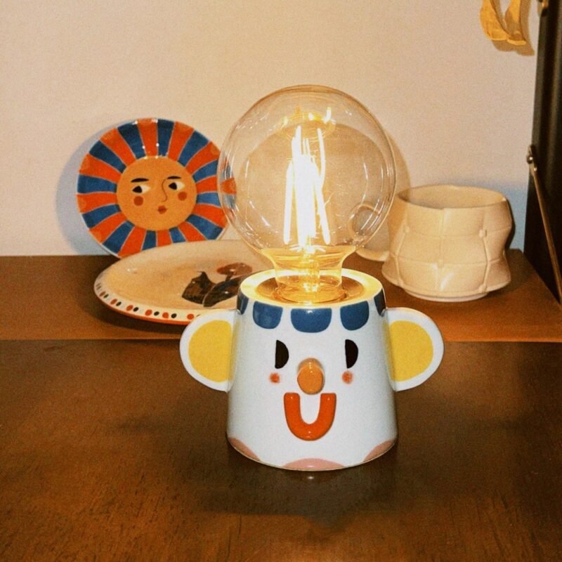 Lampe en Céramique Peinte à la Main