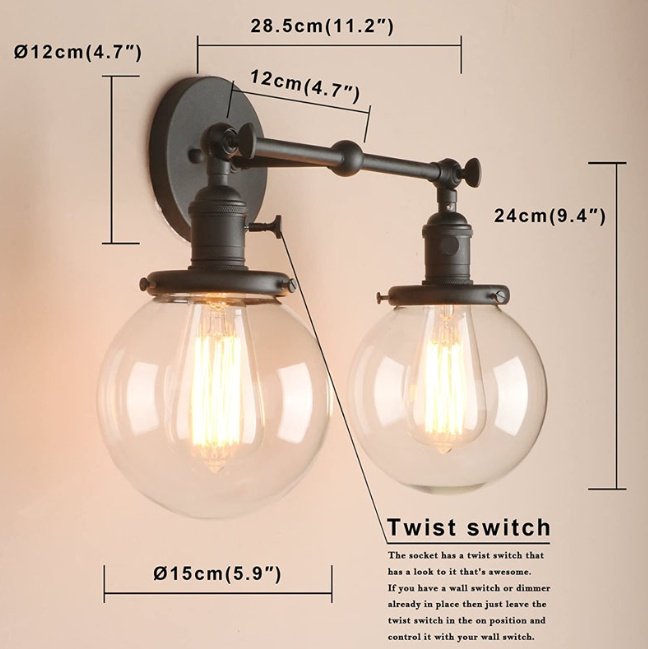 98f05400-407c-4fe2-a11c-152ab08bfca5.jpg Applique Murale en Laiton Noir et Verre Sphérique