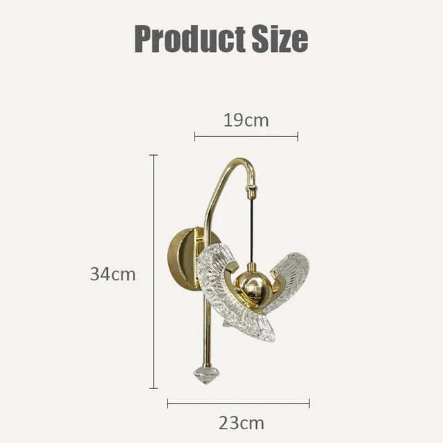 Applique Murale Élégante en Laiton et Verre