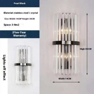 Applique Murale Cylindrique en Verre Cristal