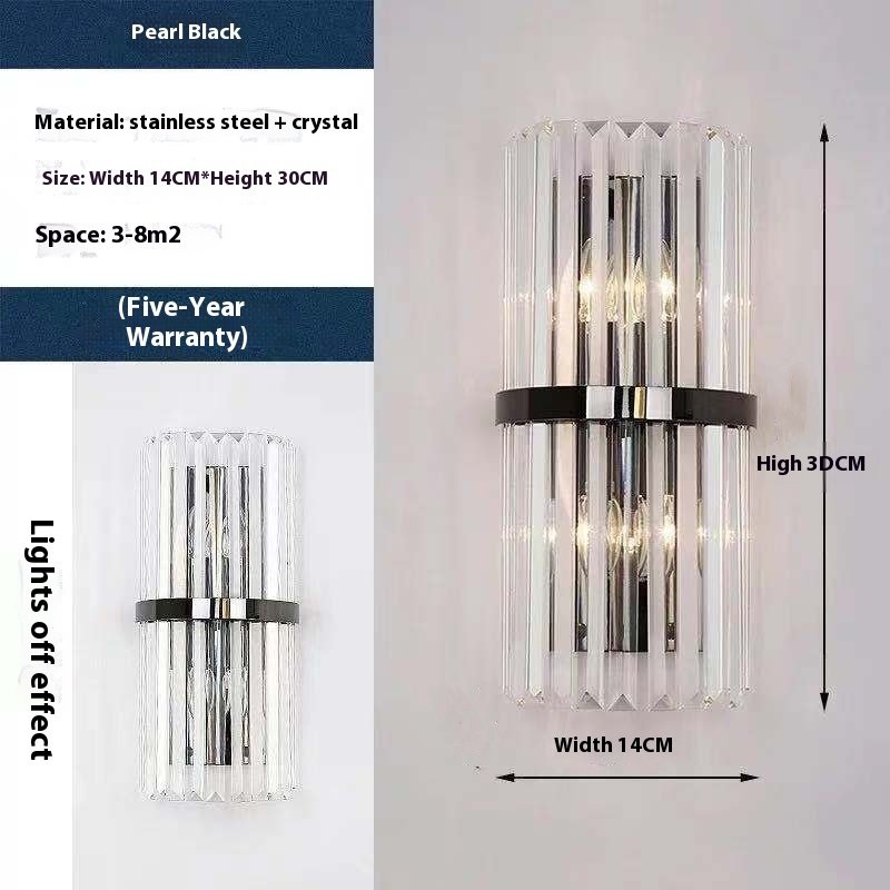 Applique Murale Cylindrique en Verre Cristal