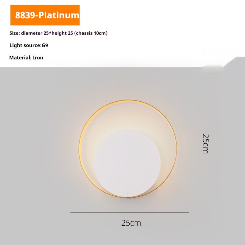 Applique Murale Circulaire en Métal Noir et Laiton Élégant