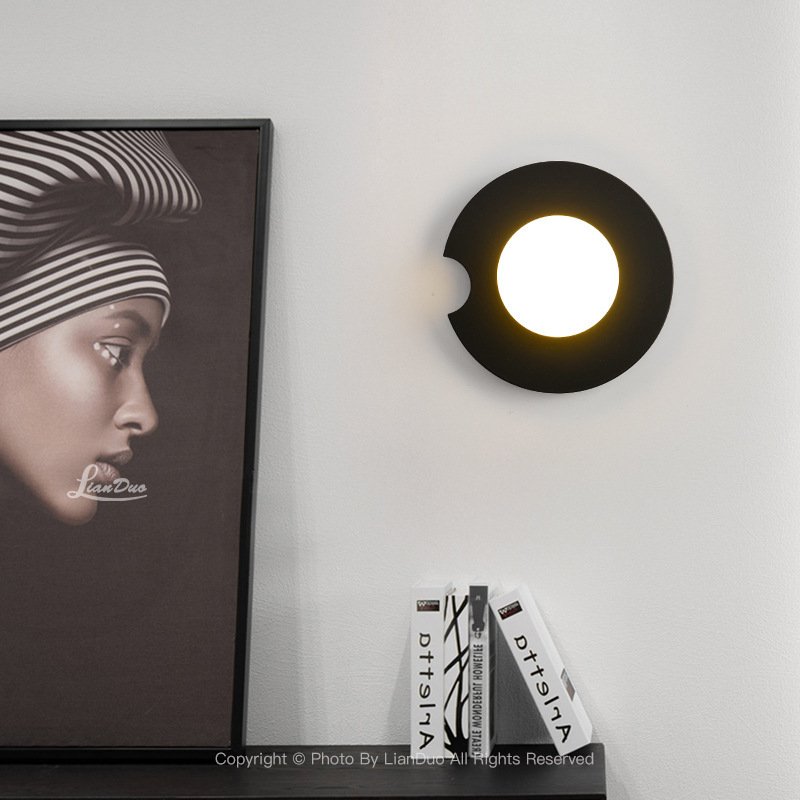 Applique Murale Cercle Doré Luxueux en Verre