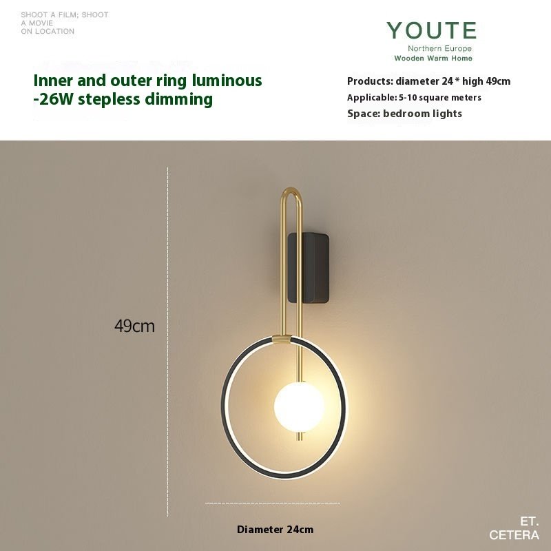 Applique Murale Minimaliste en Métal Doré