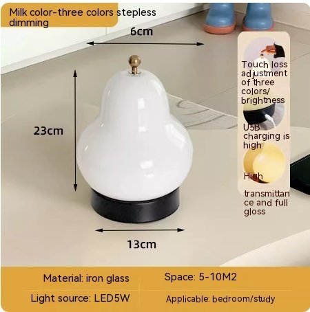 cdba649a-90bc-4d8f-bc21-cdc1e568a6d2.jpg Lampe de Table Poire Minimaliste en Verre