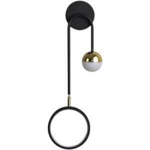 Applique Murale Contemporaine en Laiton et Noir Minimaliste