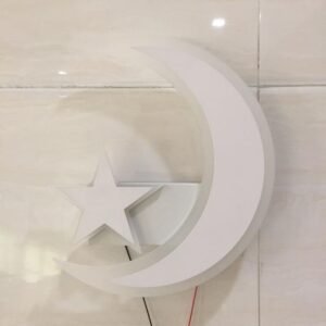 Lampe Murale LED Forme Lune et Étoile en Résine