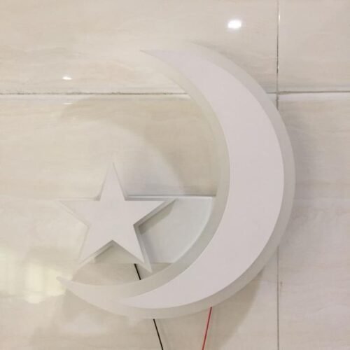 Lampe Murale LED Forme Lune et Étoile en Résine